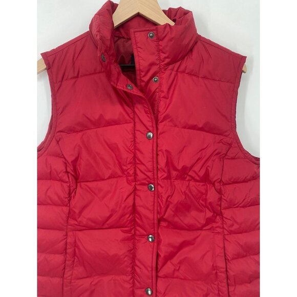Lands' End Women's Red Goose Down & Feathers Snap Front Vest XL 18 - Picture 2 of 4